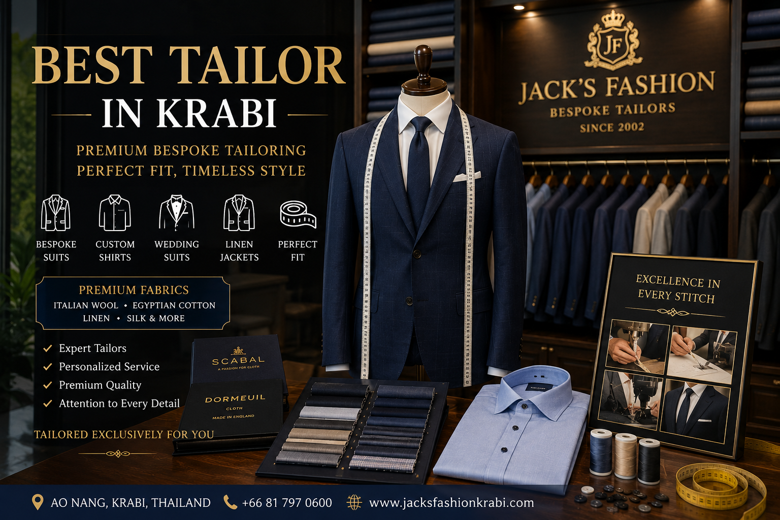 Best Tailor in Krabi Premium Bespoke Suits, Shirts & Wedding Tailoring