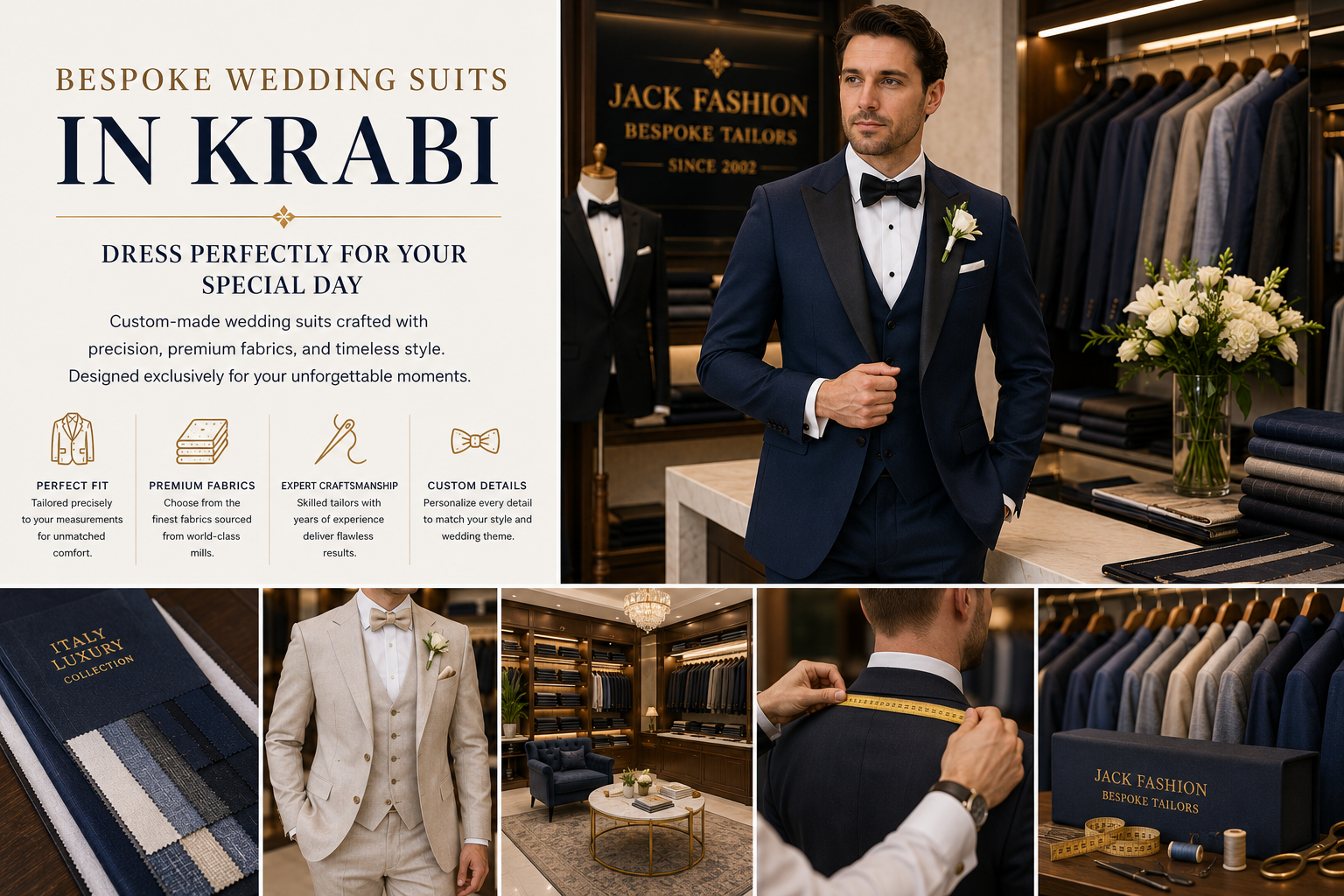 Bespoke Wedding Suits in Krabi – Dress Perfectly for Your Special Day